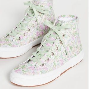 LoveShackFancy Pastel Floral High-Top Sneakers